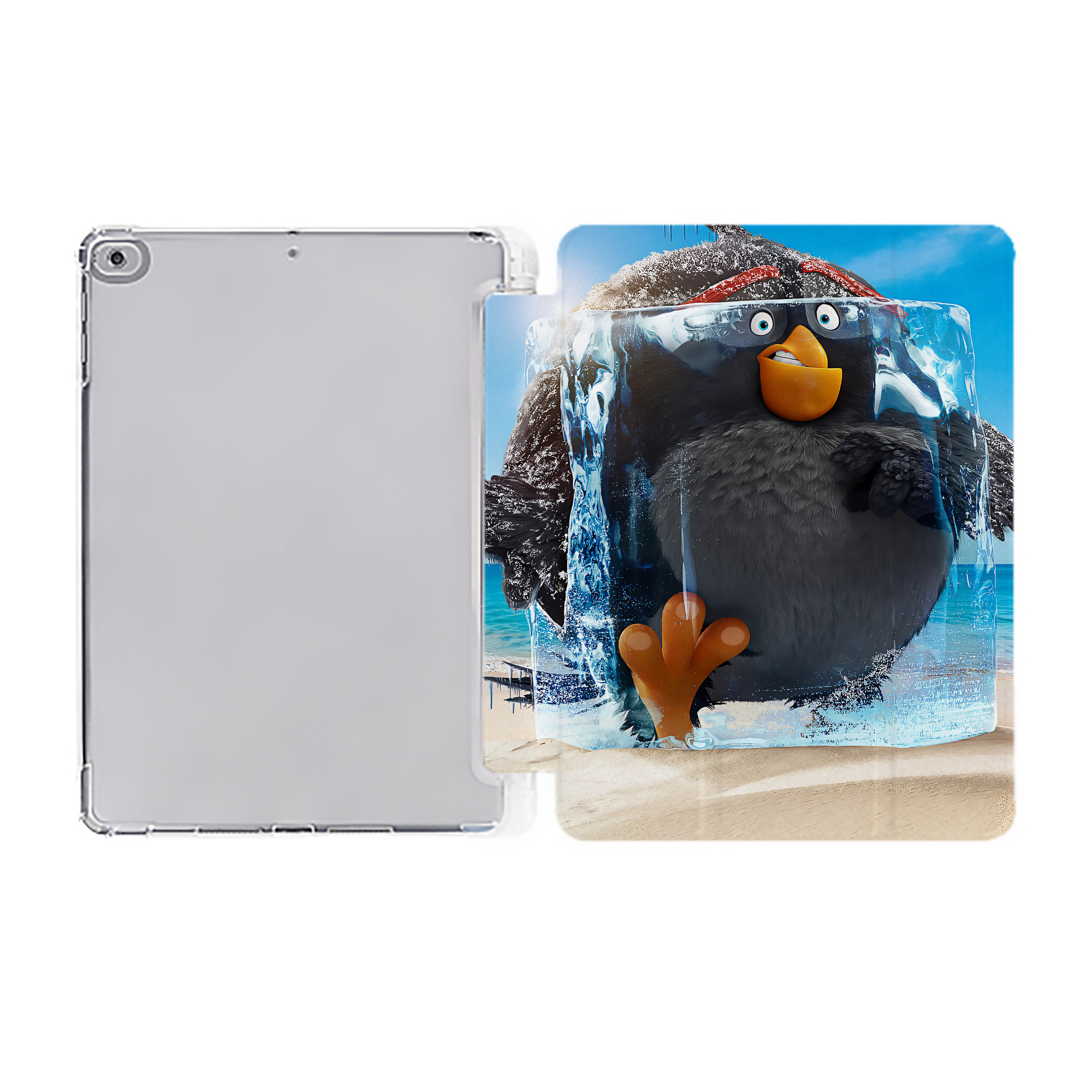 （画像用） Angry Birds アングリーバード IPad ケース ペン収納付き 三つ折りスタンド PUレザー×シリコン 対応機種9.5/10.5/10.9インチ
